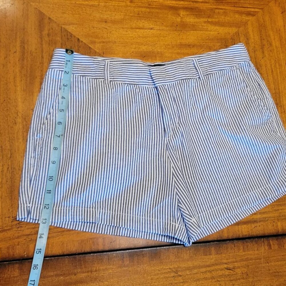 Cynthia Rowley Blue & White Seersucker Shorts - Picture 8 of 9